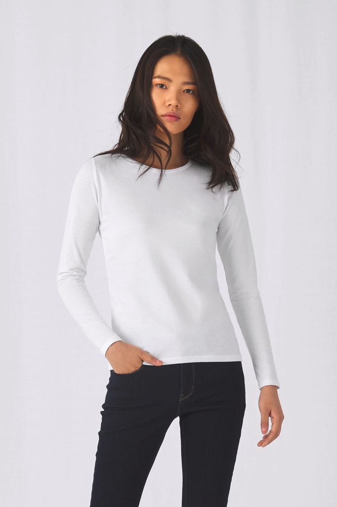 [CGTW08TC-62677-62670] B&C CGTW08T - #E190 Ladies' T-shirt long sleeve (S, Black)