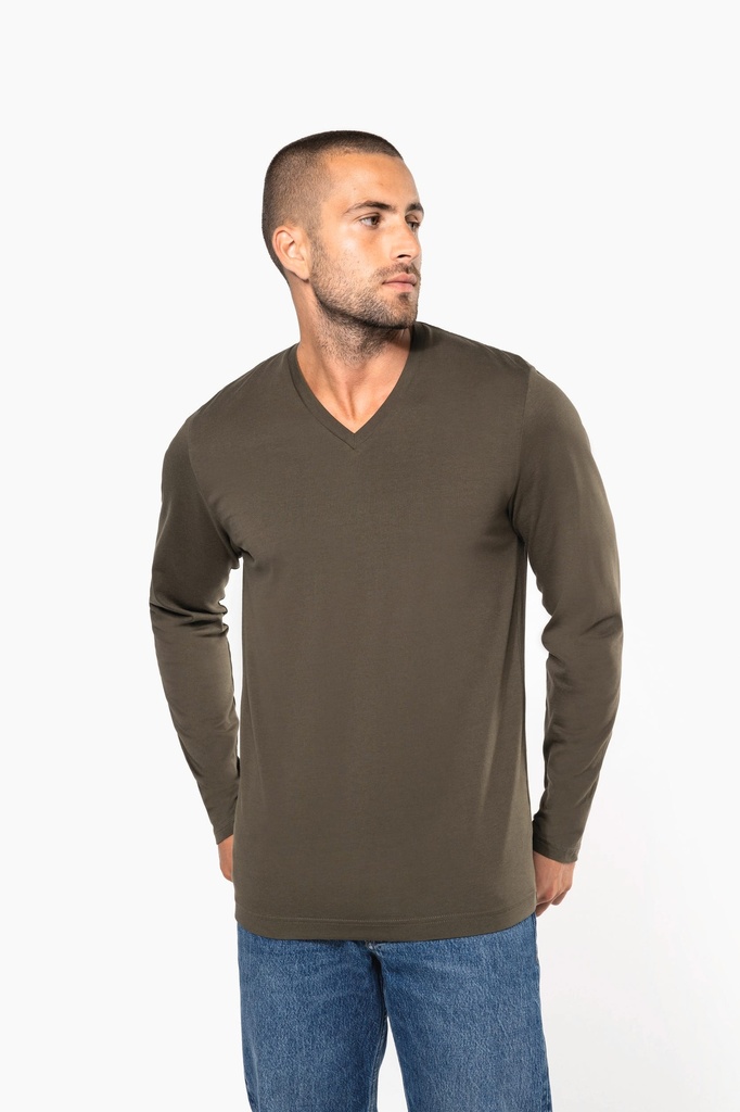 [K358C-35410-35415] Kariban K358 - T-shirt V-hals lange mouwen (XL, Black)