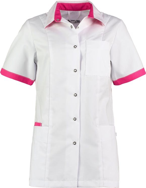 [74600/600-9124-S] Haen Trend Line damesjasje Fijke (S, Wit met shocking pink contrast)
