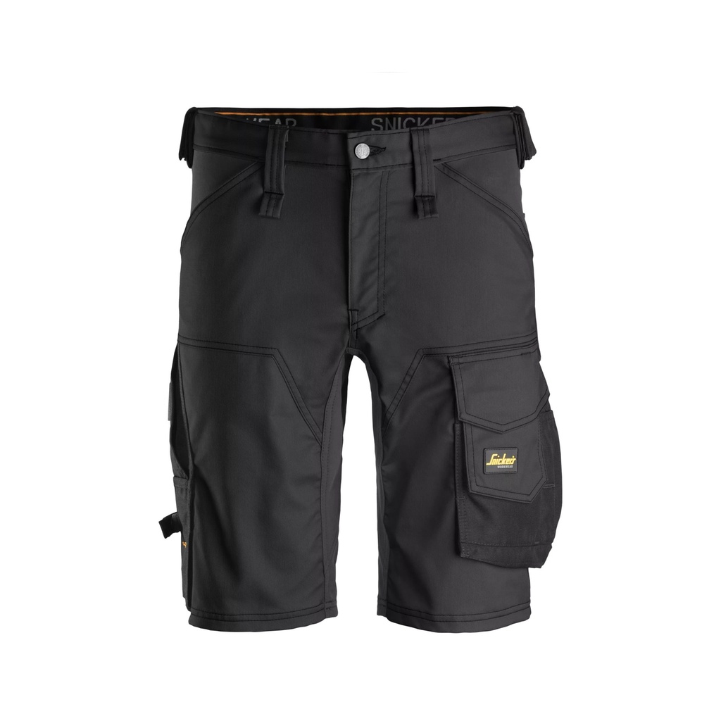 [61430404052] Snickers Workwear 6143 AllroundWork, Stretch Korte Broek (Zwart - Zwart (0404), 52)