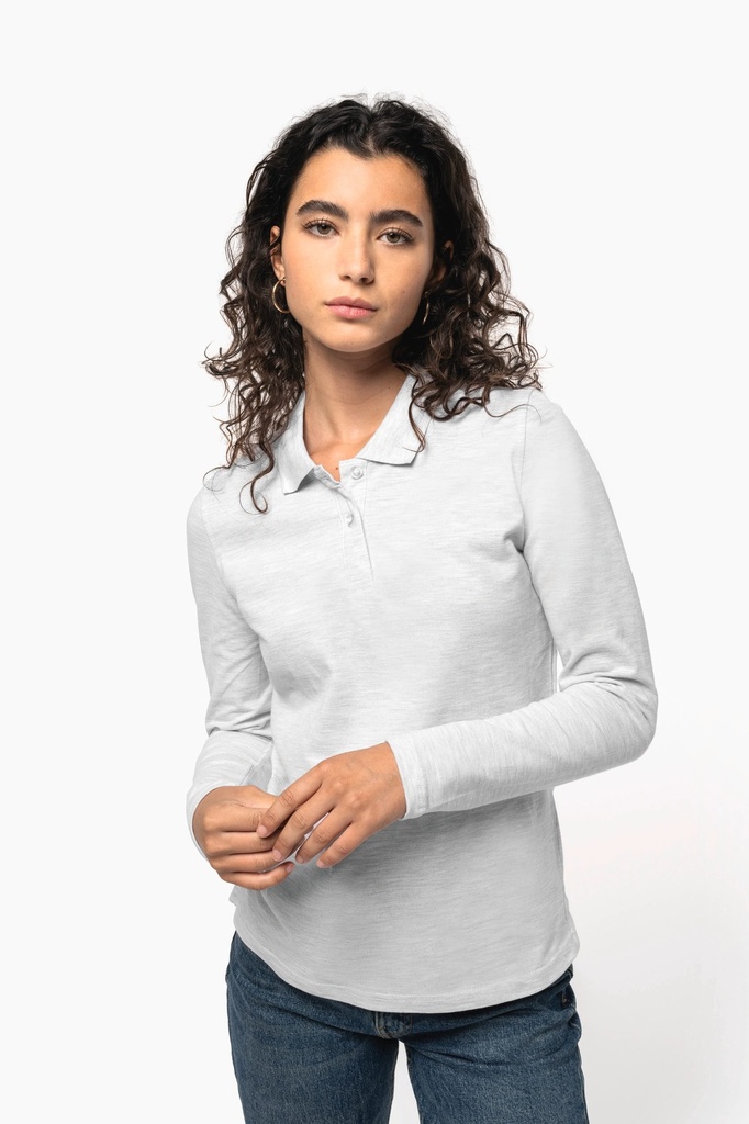 [K244-39450-39452] Kariban K244 Damespolo lange mouwen (White (39450), L)