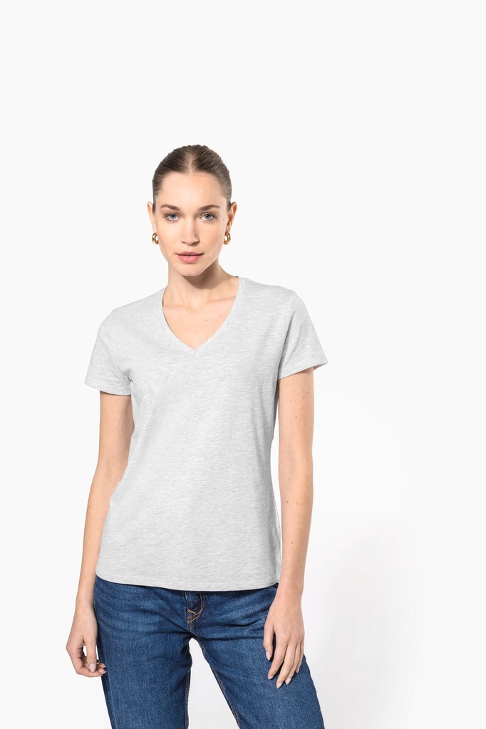[K381C-35490-35482] Kariban K381 Dames T-shirt V-hals Korte Mouwen (Red (35490), S)