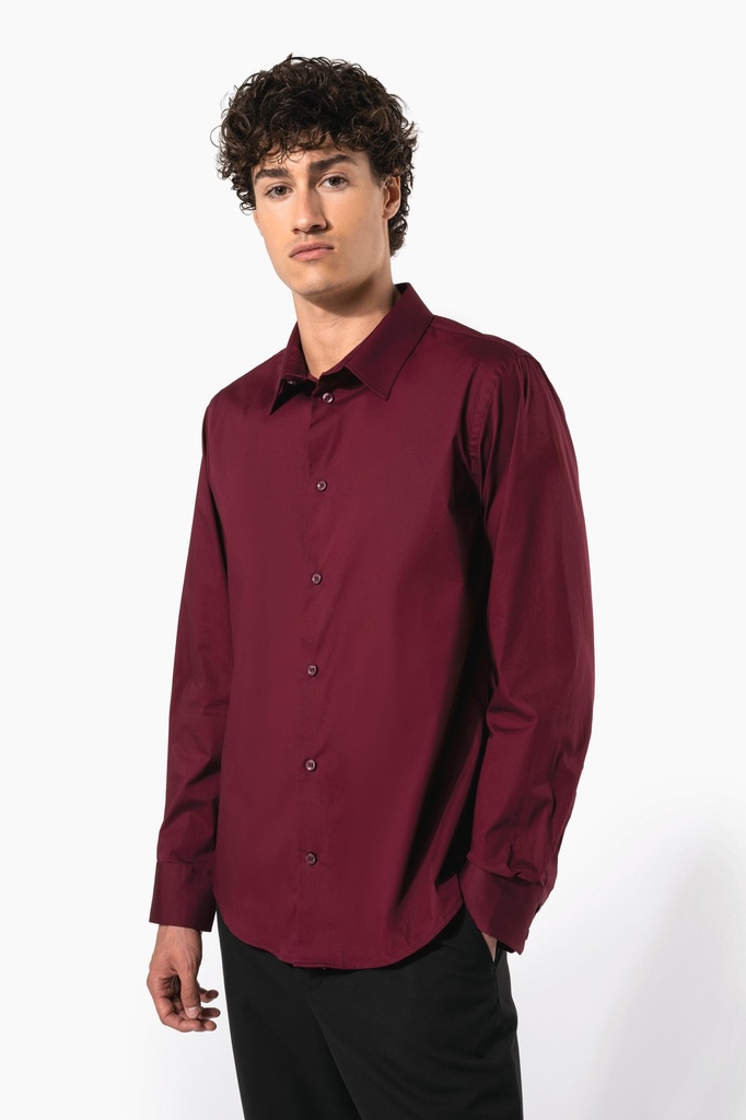 [K529-46066-35637] Kariban K529 Heren stretch overhemd lange mouwen (Navy (46066), L)