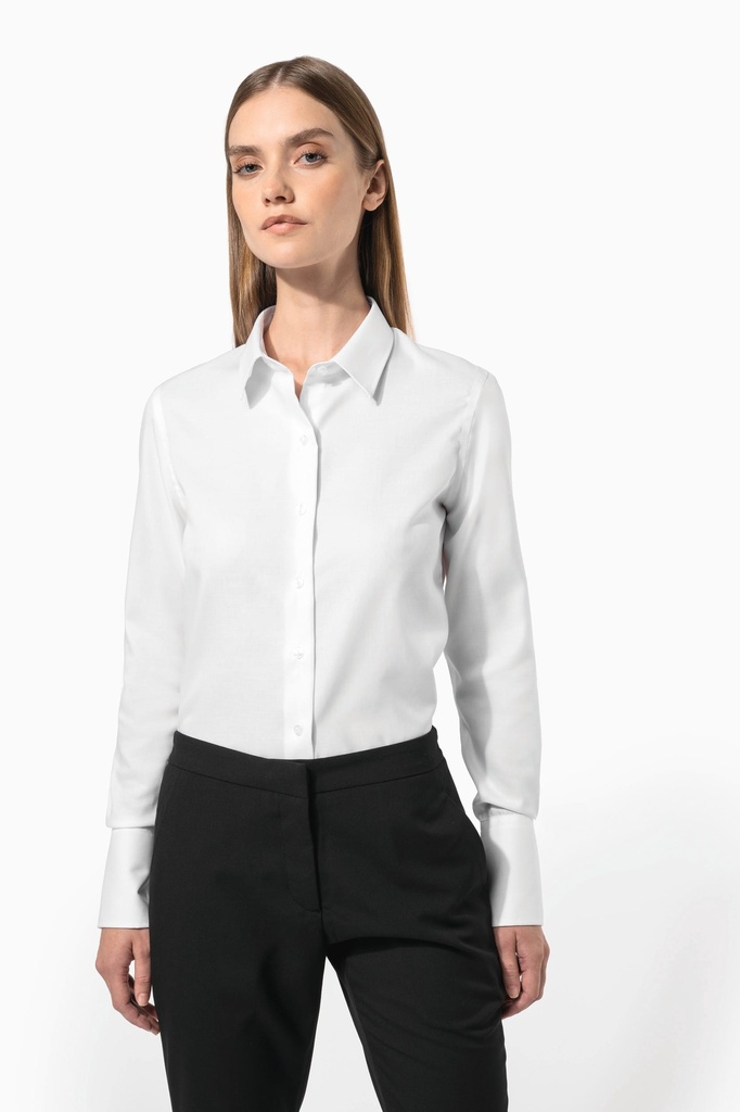 [K538C-35797-35802] Kariban K538 Dames non-iron blouse lange mouwen (Black (35797), XL)