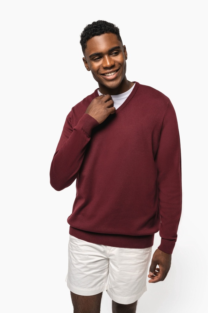 [K965-38823-38827] Kariban K965 Heren pullover met v-hals (Black (38823), XXL)