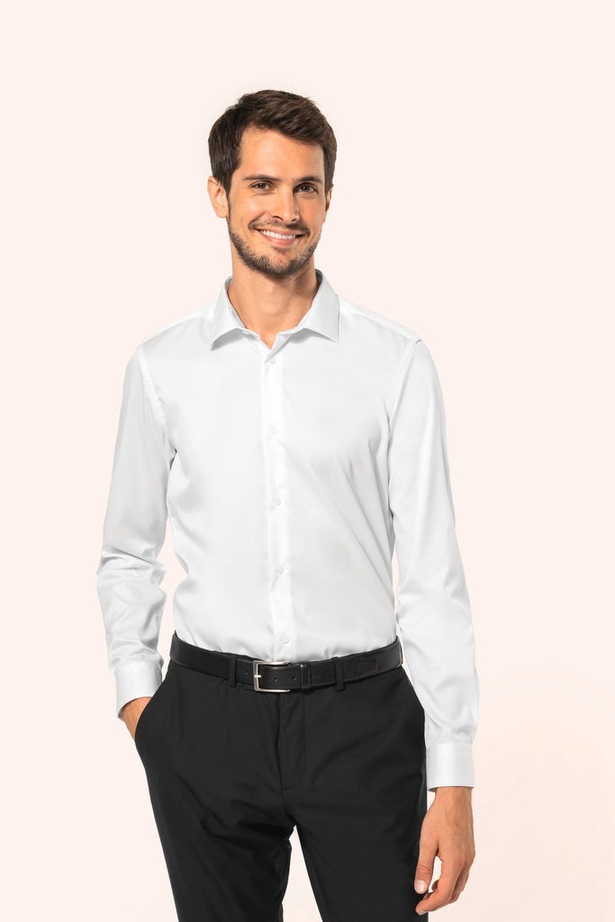 [PK506-75909-75905] Kariban Premium PK506 Herenoverhemd van twill met lange mouwen (White (75909), XXL)