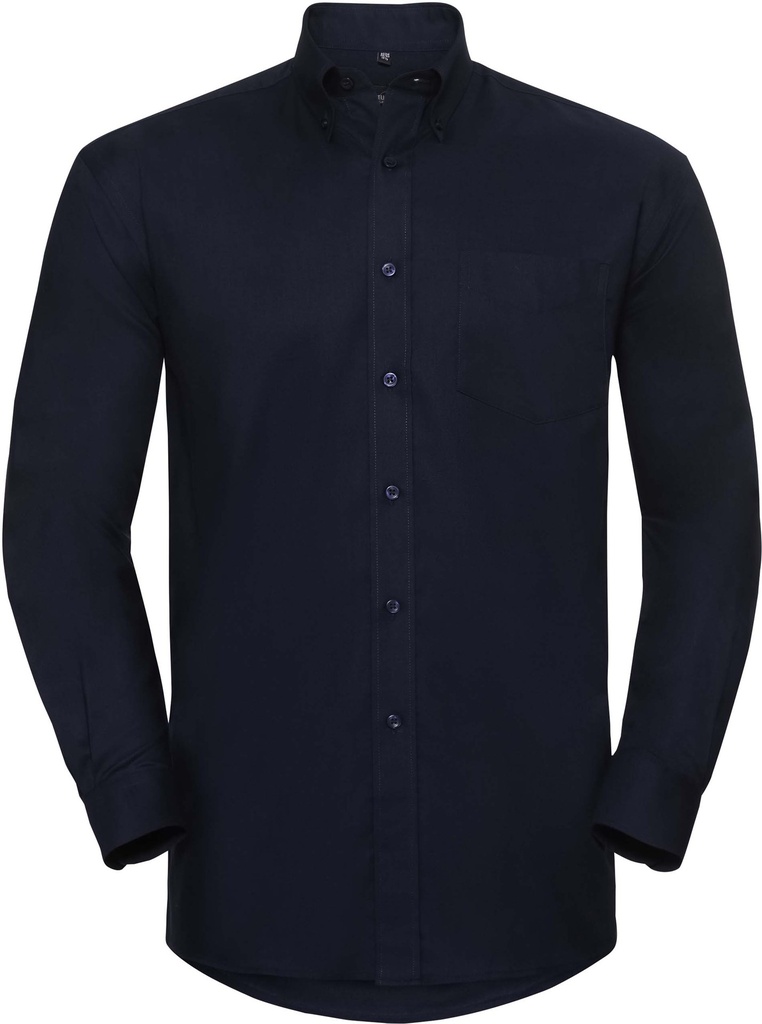 [RU932M-61970-6376] Russell RU932M Mens' Long Sleeve Easy Care Oxford Shirt (Bright Navy (61970), L)