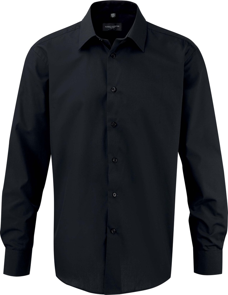 [RU956M-21508-21503] Russell RU956M Men's Long Sleeve Ultimate Non-iron Shirt (Black (21508), XL)