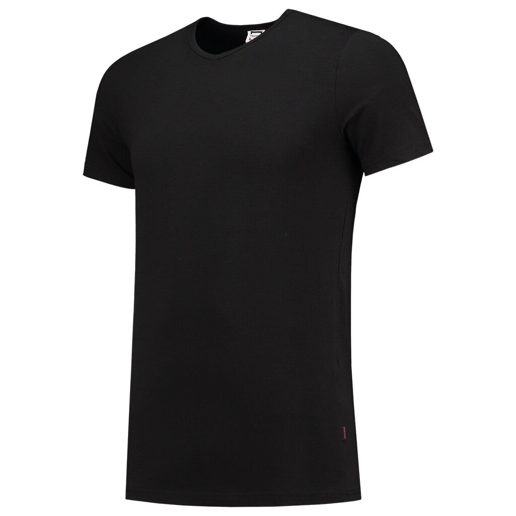 [8718326100626] Tricorp 101012 T-shirt Elastaan Fitted V Hals (Black, 3XL)