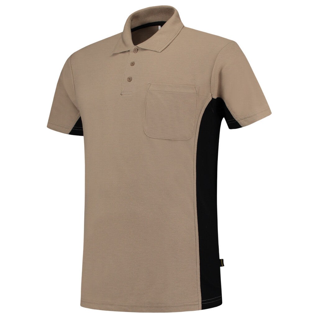 [8718326023765] Tricorp 202002 Poloshirt Bicolor Borstzak (GreyBlack, L)