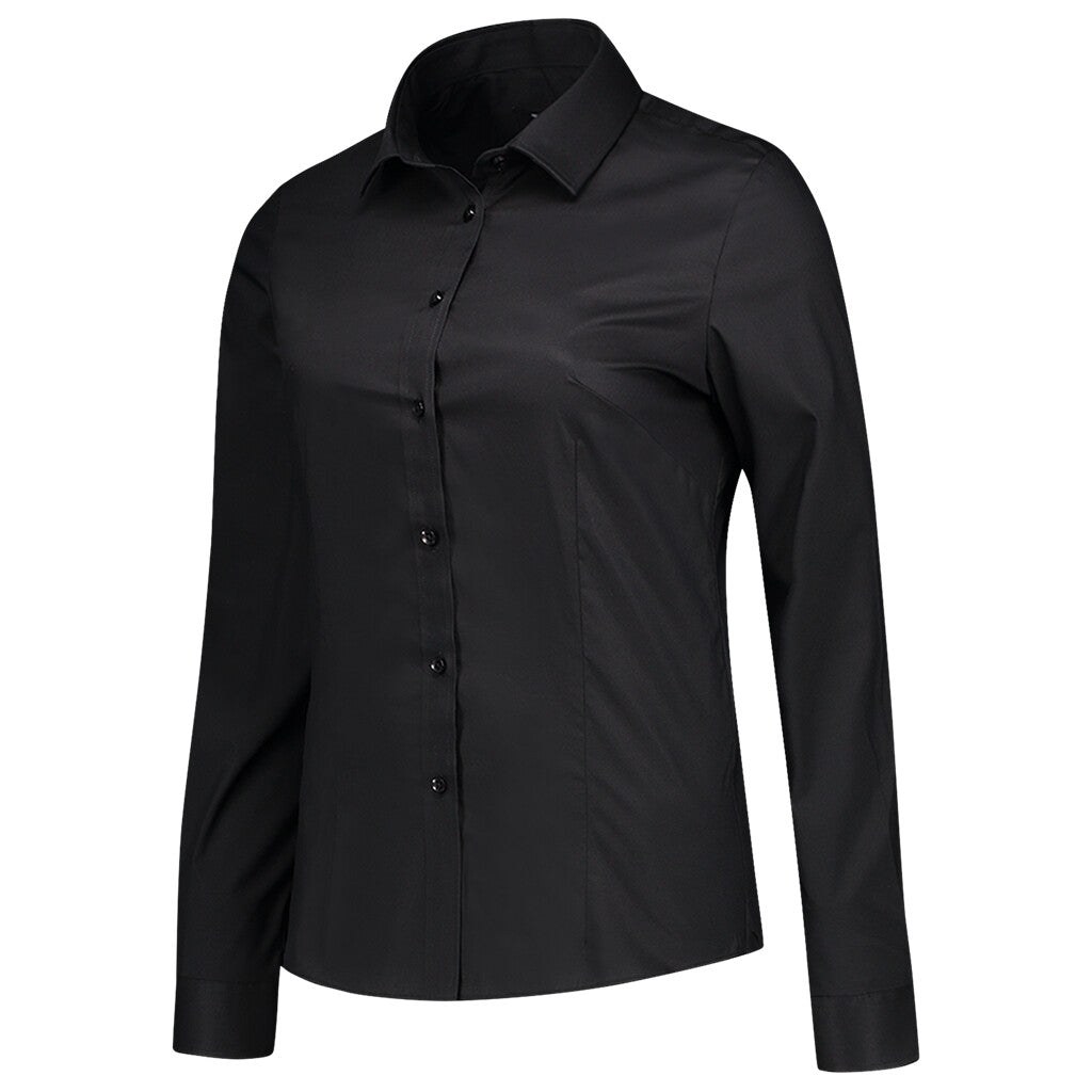 [8718326108998] Tricorp 705016 Blouse Stretch Fitted (Black, 44)