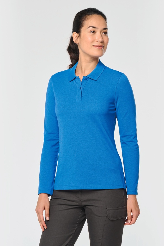 [WK277-67297-67284] WK. Designed To Work WK277 - Damespolo lange mouwen (M, White)