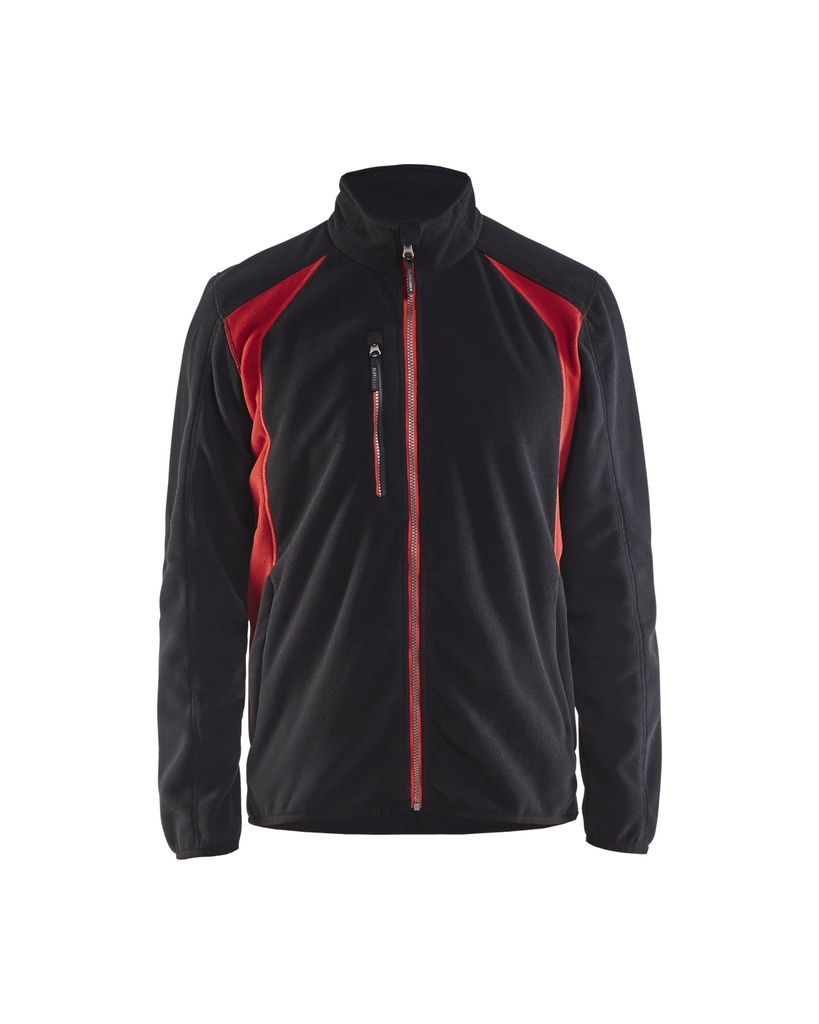 [4730-2510-9956-S] Blaklader 4730-2510 Fleecejack (Zwart/Rood (9956), S)