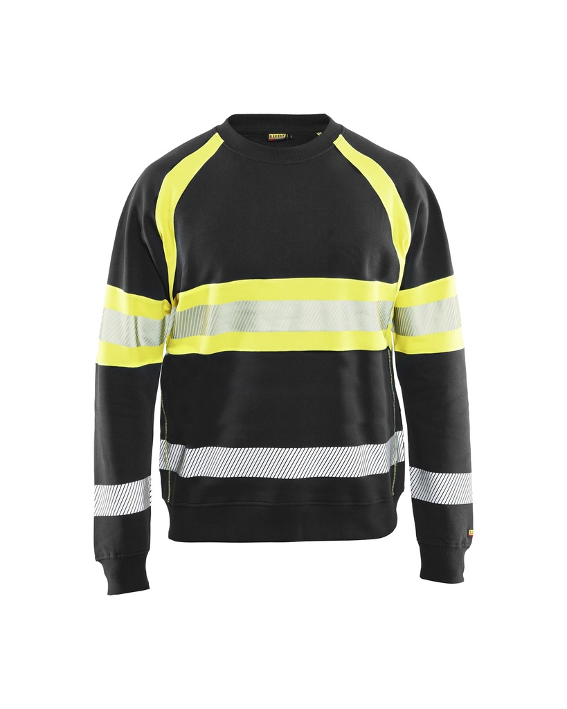 Blaklader 3359-1158 Sweater High Vis (Zwart/High Vis Geel (9933), L)