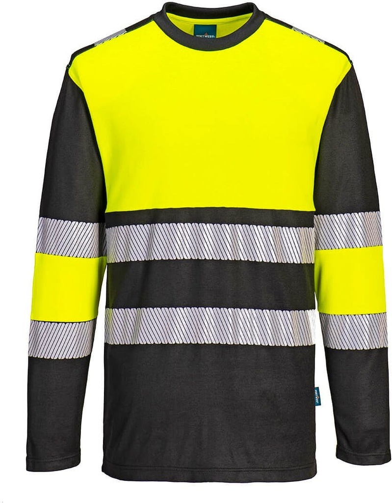 [PW312OBRXXL] Portwest PW312 PW3 Hi-Vis Cotton Comfort Class 1 T-Shirt L/S (Orange/Black, XXL)